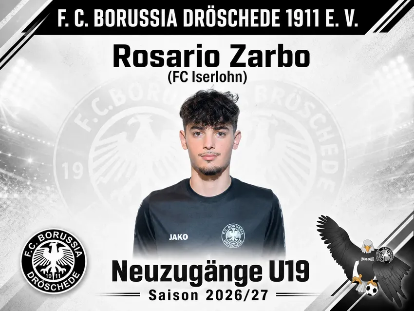 Ein weiterer Neuzugang vom FC Iserlohn, den wir herzlich begrüßen dürfen in Dröschede.
,,Ich freue mich auf die nächste Saison und werde alles daran setzen, dem Team weiterzuhelfen“

