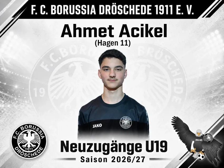 Ahmet kommt aus Hagen 11 und ist bereit für die neue Saison!
„Freue mich darauf, wieder auf dem Platz zu stehen und gemeinsam mit dem Team anzugreifen.
Als Jungjahrgang in der U19 nehme ich die neue Herausforderung voller Motivation an und will mich Schrit