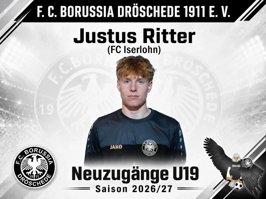 Neuzugang vom FC Iserlohn. Mit Justus konnten wir einen weiteren talentierten Spieler für unsere U19 gewinnen! „Ich freue mich auf eine neue Herausforderung und möchte mit dem Team ganz oben angreifen“.